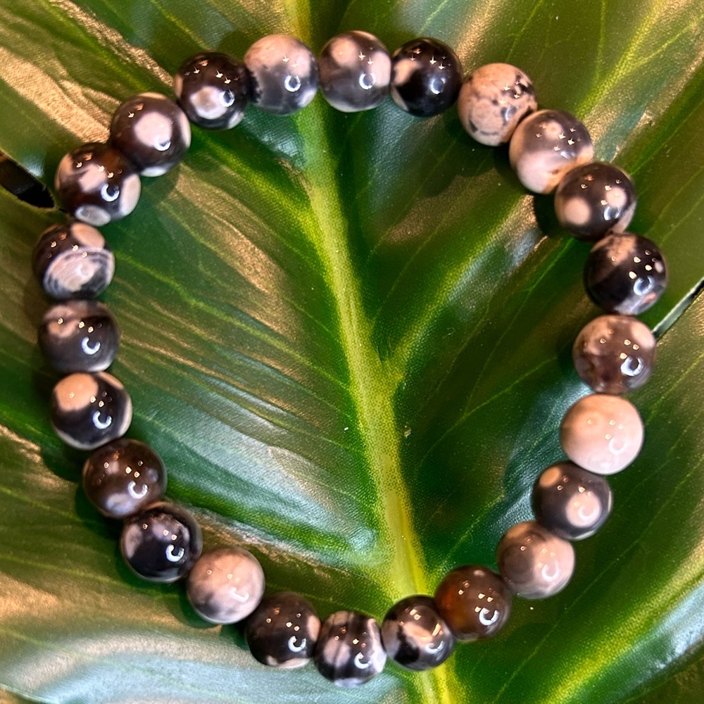 orca agate handmade beaded bracelet 8mm